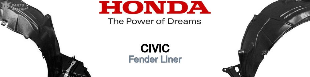 thumbnail image 2 of X4-COAP Front Left Driver Side Fender Liner For 2012-2015 Honda Civic Sedan (w/ Foam) 2 of 4
