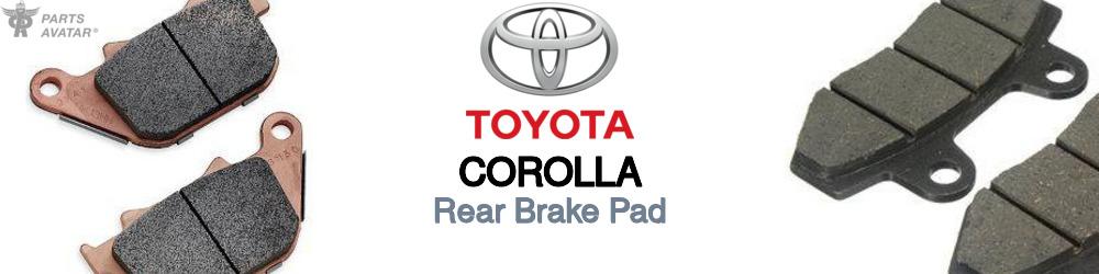 Discover Toyota Corolla Rear Brake Pads For Your Vehicle