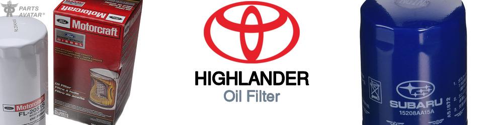 Discover Toyota Highlander Engine Oil Filters For Your Vehicle