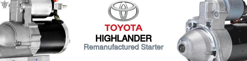 Discover Toyota Highlander Starter Motors For Your Vehicle