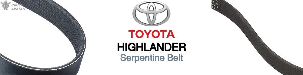 Discover Toyota Highlander Serpentine Belts For Your Vehicle