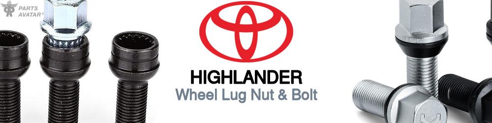 Discover Toyota Highlander Wheel Lug Nut & Bolt For Your Vehicle