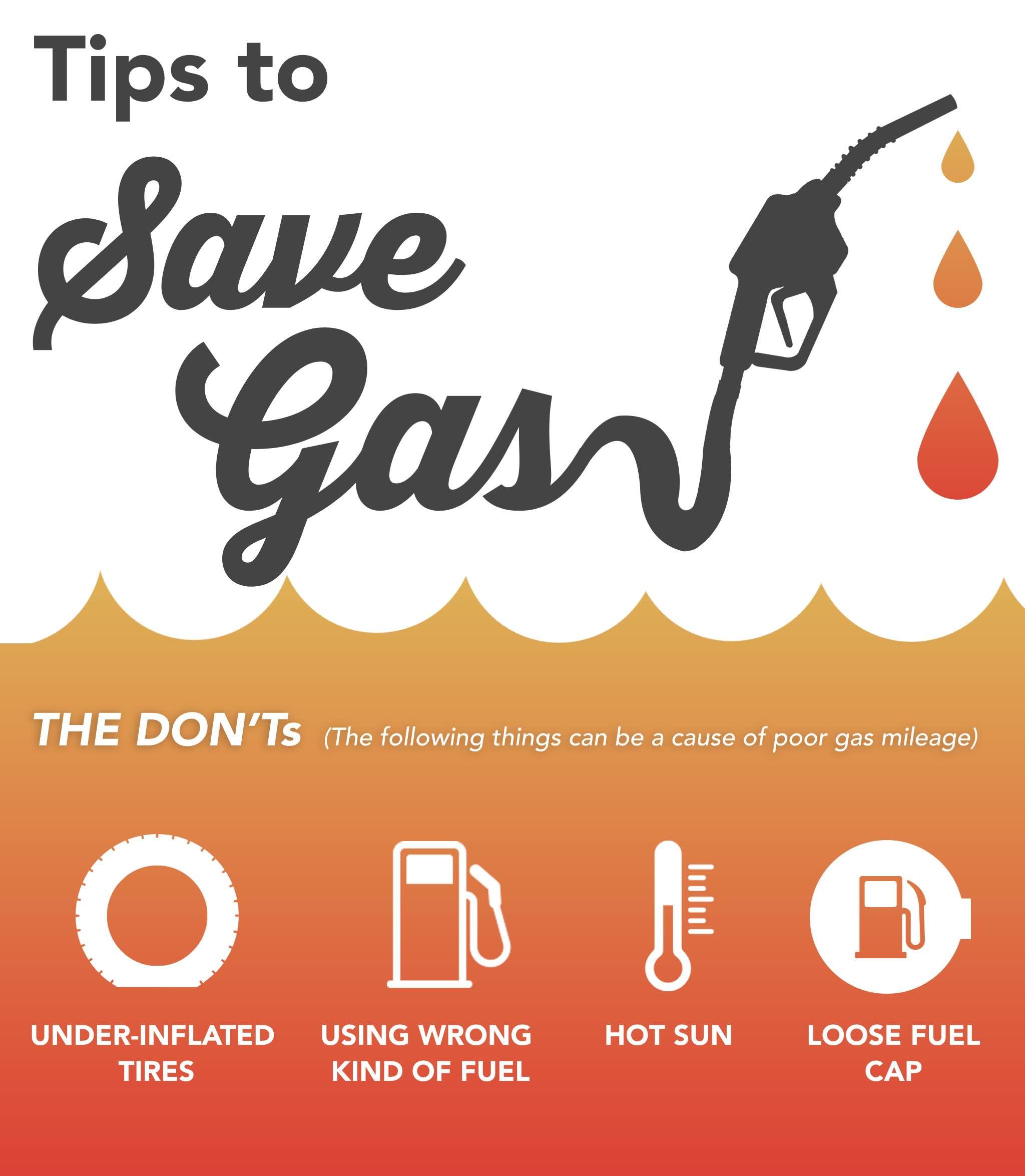THE DON’Ts (The following things can be a cause of poor gas mileage)