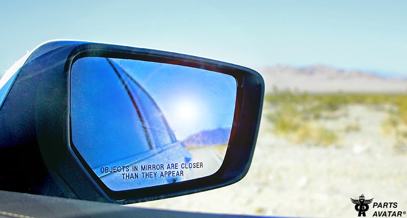 Objects in the mirror are closer than they appear