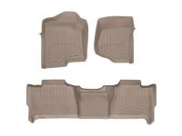 Purchase Top-Quality WeatherTech HP Tan Floor Liner by Weathertech front%26rear_01