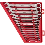 Order 15-piece 1/4" to 1" 12-Point Straight Head 144-Teeth Ratcheting Combination Wrench Set by MILWAUKEE - 48-22-9416 For Your Vehicle