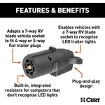 Order 7-Way LED Trailer Light Adapter by CURT MANUFACTURING - 57004 For Your Vehicle