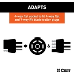 Order 7-Way Round RV To 4-Way Flat Adapter by CURT MANUFACTURING - 57102 For Your Vehicle