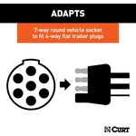 Order 7-Way Round To 4-Way Flat Adapter by CURT MANUFACTURING - 57041 For Your Vehicle