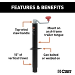 Order A-Frame Tongue Jack by CURT MANUFACTURING - 28255 For Your Vehicle