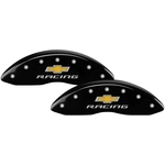 Order MGP CALIPER COVERS - 14253SBRCBK - Gloss Black Caliper Covers with Chevy Racing Engraving For Your Vehicle