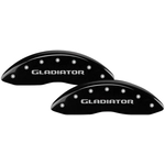 Order MGP CALIPER COVERS - 42021SGLDBK - Gloss Black Caliper Covers with Gladiator Engraving For Your Vehicle