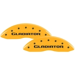 Order MGP CALIPER COVERS - 42021SGLDYL - Gloss Yellow Caliper Covers with Gladiator Engraving For Your Vehicle