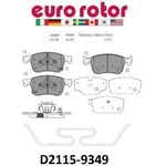 Order Plaquettes avant en céramique par EUROROTOR - ID2115H For Your Vehicle