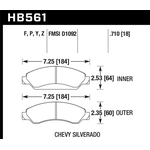 Front Ceramic Pads by HAWK PERFORMANCE - HB561Z.710