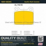Order Front Ceramic Pads by QUALITY-BUILT - 1001-0031C For Your Vehicle
