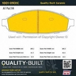 Order Front Ceramic Pads by QUALITY-BUILT - 1001-0931C For Your Vehicle