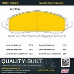 Order Front Ceramic Pads by QUALITY-BUILT - 1001-1022C For Your Vehicle