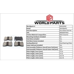 Order WORLDPARTS SYNERGY - WSD1050C - Front Ceramic Pads For Your Vehicle