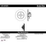 Order Front Disc Brake Rotor by CENTRIC PARTS - 121.61031 For Your Vehicle