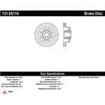 Order Disque de frein à disque avant par CENTRIC PARTS - 121.65116 For Your Vehicle