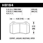 Order Front High Performance Pads by HAWK PERFORMANCE - HB194N.665 For Your Vehicle