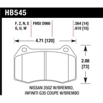 Order Front High Performance Pads by HAWK PERFORMANCE - HB545B.564 For Your Vehicle