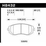 Order Front High Performance Pads by HAWK PERFORMANCE - HB432N.661 For Your Vehicle