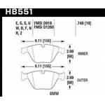 Order Front High Performance Pads by HAWK PERFORMANCE - HB551B.748 For Your Vehicle