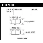 Order Front High Performance Pads by HAWK PERFORMANCE - HB700N.562 For Your Vehicle