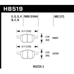 Order Front Premium Pads by HAWK PERFORMANCE - HB519G.682 For Your Vehicle