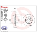 Order Front Premium Rotor by BREMBO - 09.4765.14 For Your Vehicle