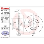 Order Front Premium Rotor by BREMBO - 09.9143.11 (1 Qty) For Your Vehicle