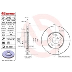 Order Front Premium Rotor by BREMBO - 09.C893.11 For Your Vehicle