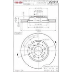 Order Front Premium Rotor by EUROROTOR - VO918 For Your Vehicle