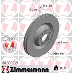 Order Front Premium Rotor by ZIMMERMANN - 100.3305.20 For Your Vehicle