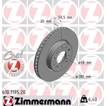 Order Front Premium Rotor (Pack of 2) by ZIMMERMANN - 610.1195.20 For Your Vehicle
