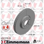 Order Front Premium Rotor by ZIMMERMANN - 610.3719.20 For Your Vehicle