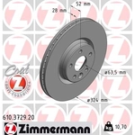 Order Front Premium Rotor by ZIMMERMANN - 610.3729.20 For Your Vehicle