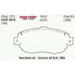 Order Plaquettes avant semi-métallique par EUROROTOR - F1D619H For Your Vehicle