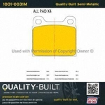 Order Front Semi Metallic Pads by QUALITY-BUILT - 1001-0031M For Your Vehicle