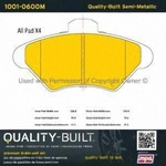 Order Front Semi Metallic Pads by QUALITY-BUILT - 1001-0600M For Your Vehicle