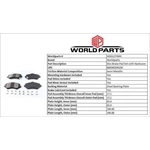 Order WORLDPARTS SYNERGY - WSD1273MH - Front Semi Metallic Pads For Your Vehicle