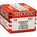 Order M-Style 1/4" (M) NPT x 1/4" 40 CFM Steel Quick Coupler Plug in Box Package, 10 Pieces by MILTON INDUSTRIES INC - 727 For Your Vehicle