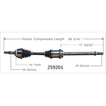 Order New CV Shaft by WORLDPARTS - 259201 For Your Vehicle