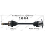 Order Arbre CV neuf par WORLDPARTS - 259364 For Your Vehicle