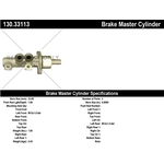 Order New Master Cylinder by CENTRIC PARTS - 130.33113 For Your Vehicle