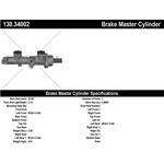 Order New Master Cylinder by CENTRIC PARTS - 130.34002 For Your Vehicle