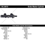 Order New Master Cylinder by CENTRIC PARTS - 130.34010 For Your Vehicle