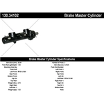 Order New Master Cylinder by CENTRIC PARTS - 130.34102 For Your Vehicle